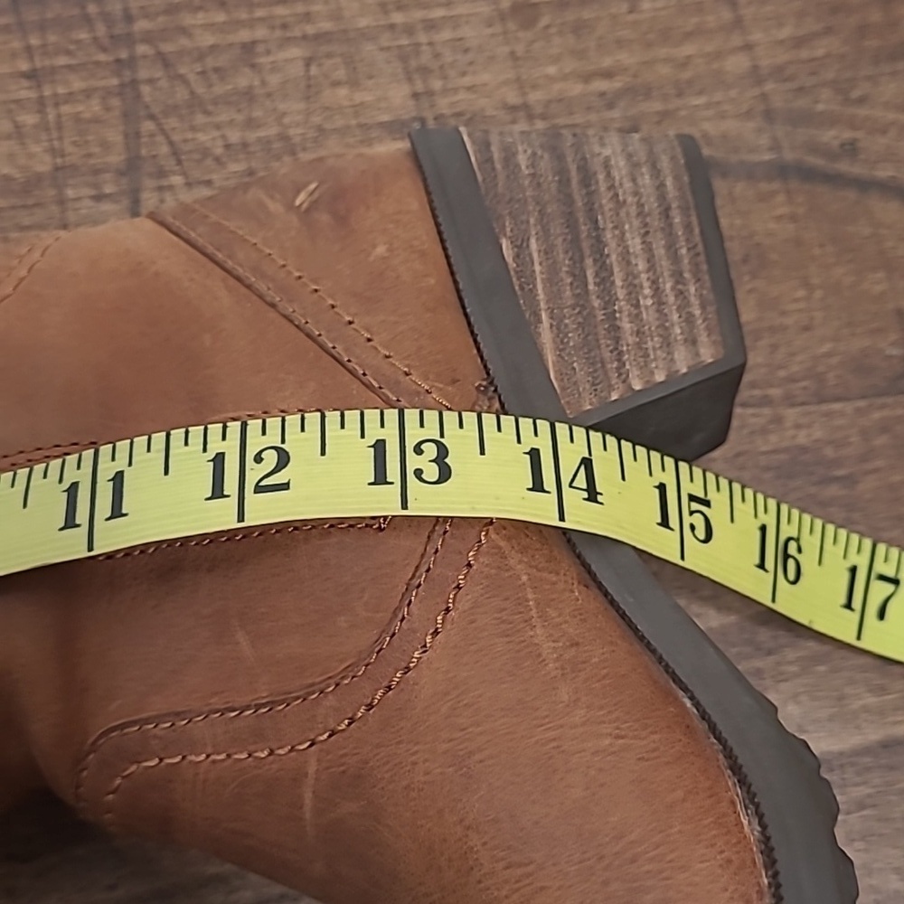 EUC Teva Boots Women's sz 5 Foxy Tall Cognac Leather Side Zip Waterproof Boots - Picture 14 of 14